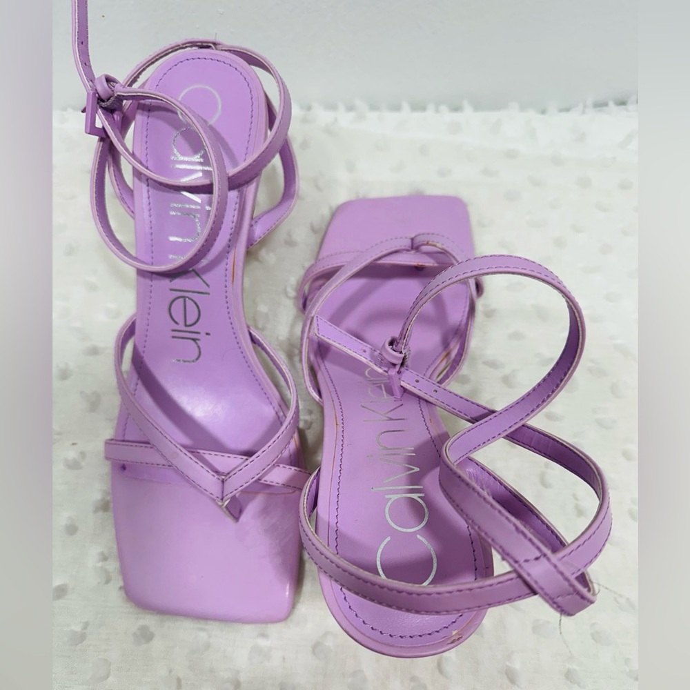 Calvin Klein Lavender Strappy Heels - Picture 3 of 7